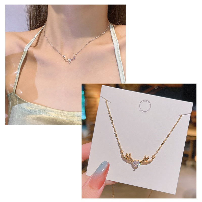 Lucky Antler collar bone Necklace -X676G
