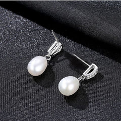 Fashion S925 Silver Natural Freshwater Pearl Stud earrings -FE9159