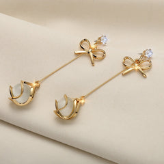 S925 Silver Opal Bow Earrings -ER187