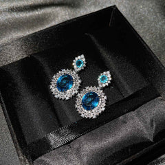 Blue Diamond Stud earrings -PRA006BL