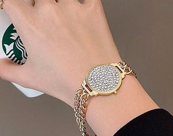 Gold plated diamond watch bracelet Network red -S066G