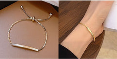 Fashion temperament titanium steel gold bracelet-S065G