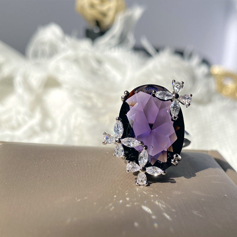 Purple diamond pendant without chain -DZ046PU