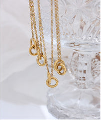 New gold-plated ring pendant necklace -NE306G