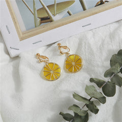 Lovely and sweet fruit kumquat spiral ear clip -EC137G