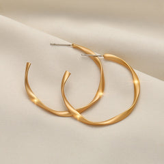 S925 Silver Needle twisted metal Hoop Earrings -ER186