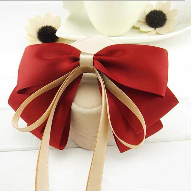 Burgundy bow Ribbon bobby Pin -HA212