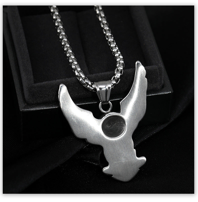 Eagle wings overbearing tide cool student titanium steel necklace -NE232