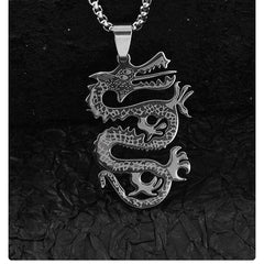 Chinese Dragon necklace hiphop student couple online celebrity -NE243