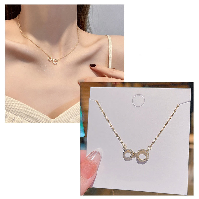 Lucky "Figure 8" double loop necklace -X551G