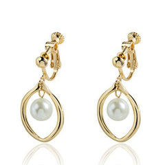 Elegant temperament flower pearl earrings without piercing-EC135G