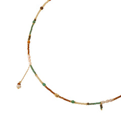 Freshwater Pearl Colorful Millet beaded Necklace with Fringe -DMS00366