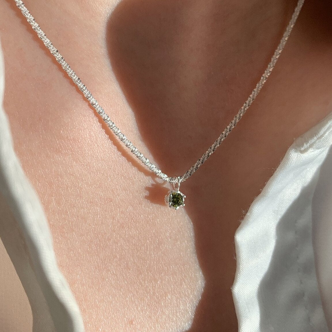 Emerald zircon full star advanced collarbone chain -XL1347S