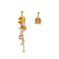 Convallaria freshwater Pearl asymmetrical earrings -DMS00176G