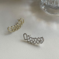 Geometric Love earrings left ear Silver single -ER255S