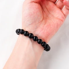 Natural Crystal black agate beaded bracelet -20220530BAG