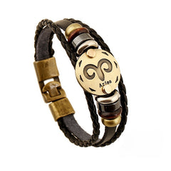 Aries Men's leather Bracelet -BL288