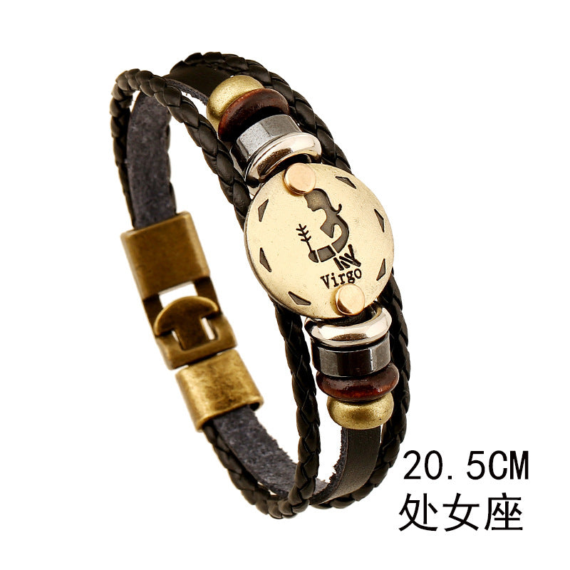 Men's Virgo leather Bracelet -BL280