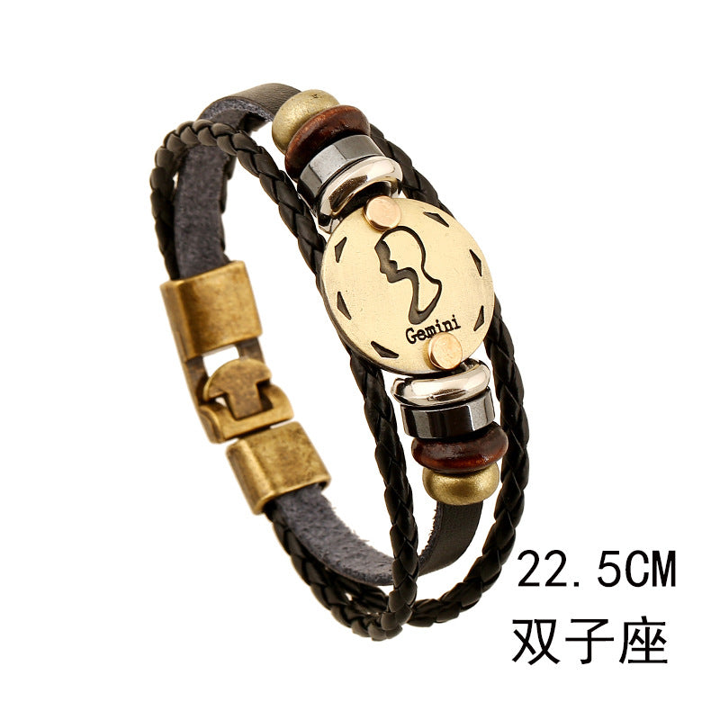 Gemini Couple cowhide Bracelet -BL278