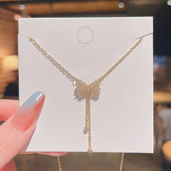 Bright Star Butterfly Fringe Necklace -X562G