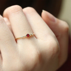 Red Romantic Delicate Lady Ring -R753-YGD