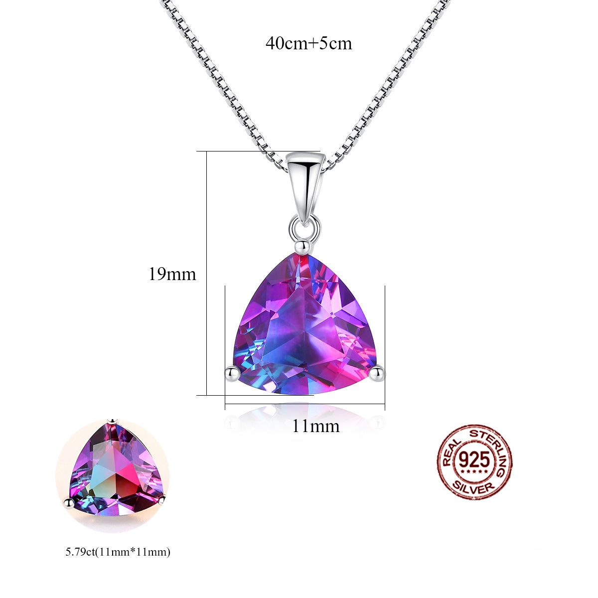 Tourmaline Pendant S925 Sterling silver necklace October Birthday Stone - SN0105