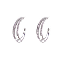 Moon bend full of diamond earrings -E1010G