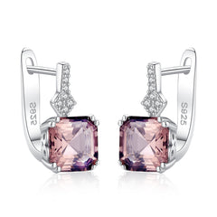 Cherry Blossom Pink High Clarity Color Jewel Morgan Stone Earrings -SE0108