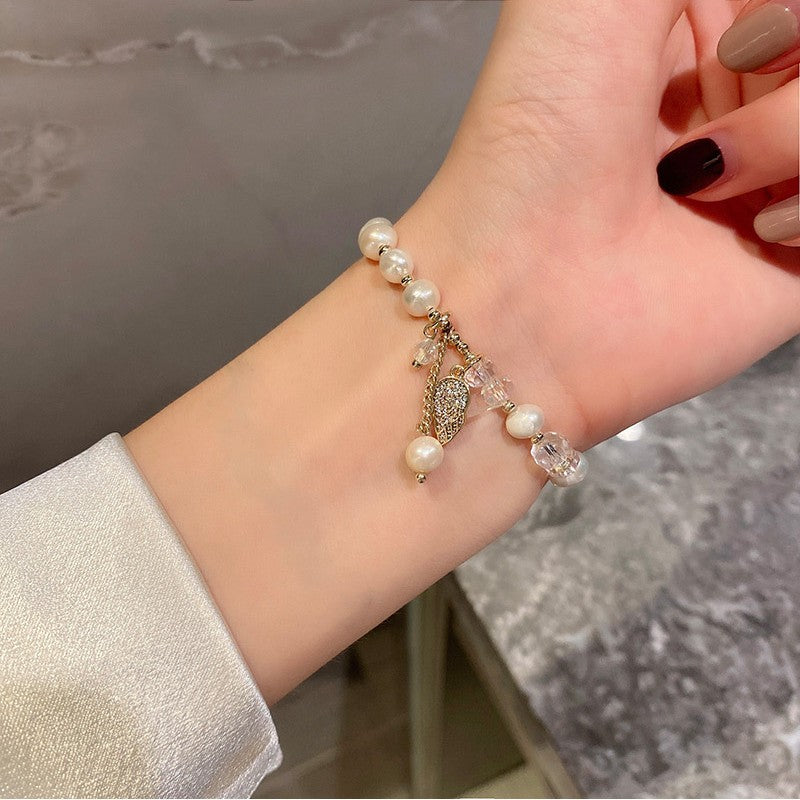 High-grade fresh water Pearl Crystal Bead Bracelet -S194G