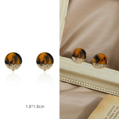 Sunset gold oil painting feeling painless ear clip -KE007