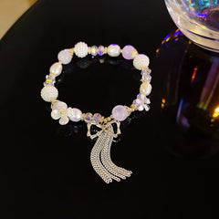 Gardenia Blossom Baroque Pearl Crystal Bracelet -S173G