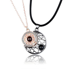 Magnetic sun & moon 100 languages I love u necklace for couples HPX006/HPX007/HPX008