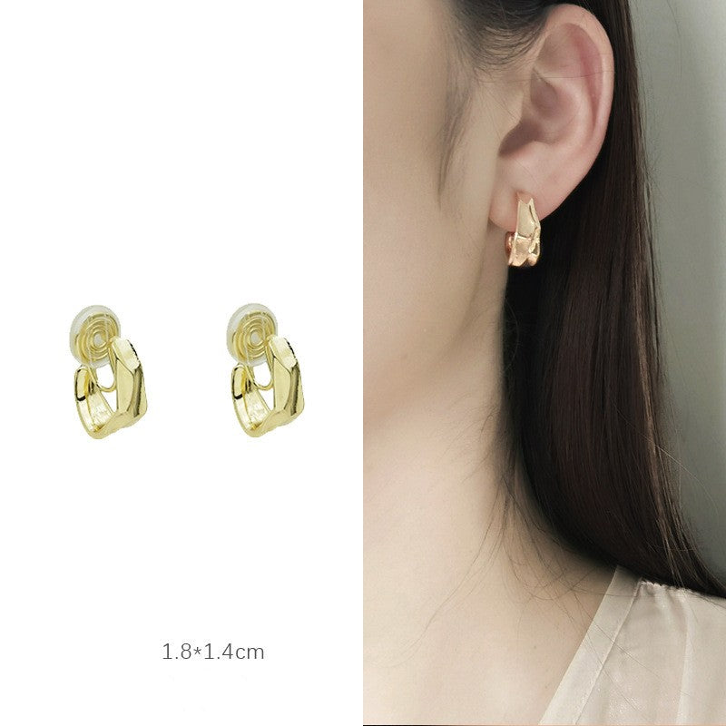 Gold simple cold ear clip -KG002