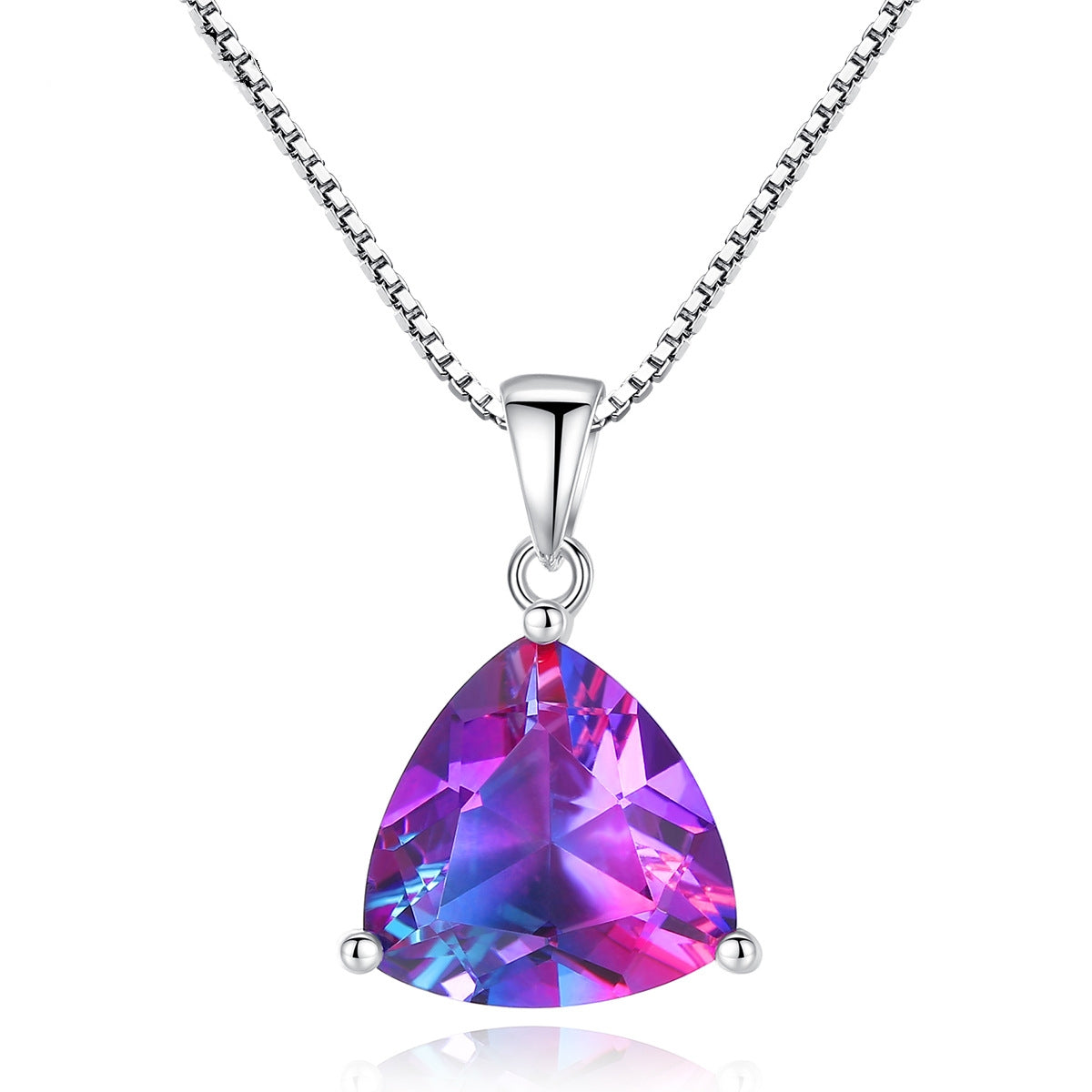 S925 Sterling Silver Rainbow Necklace - SN0105