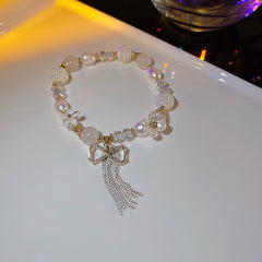 Gardenia Blossom Baroque Pearl Crystal Bracelet -S173G