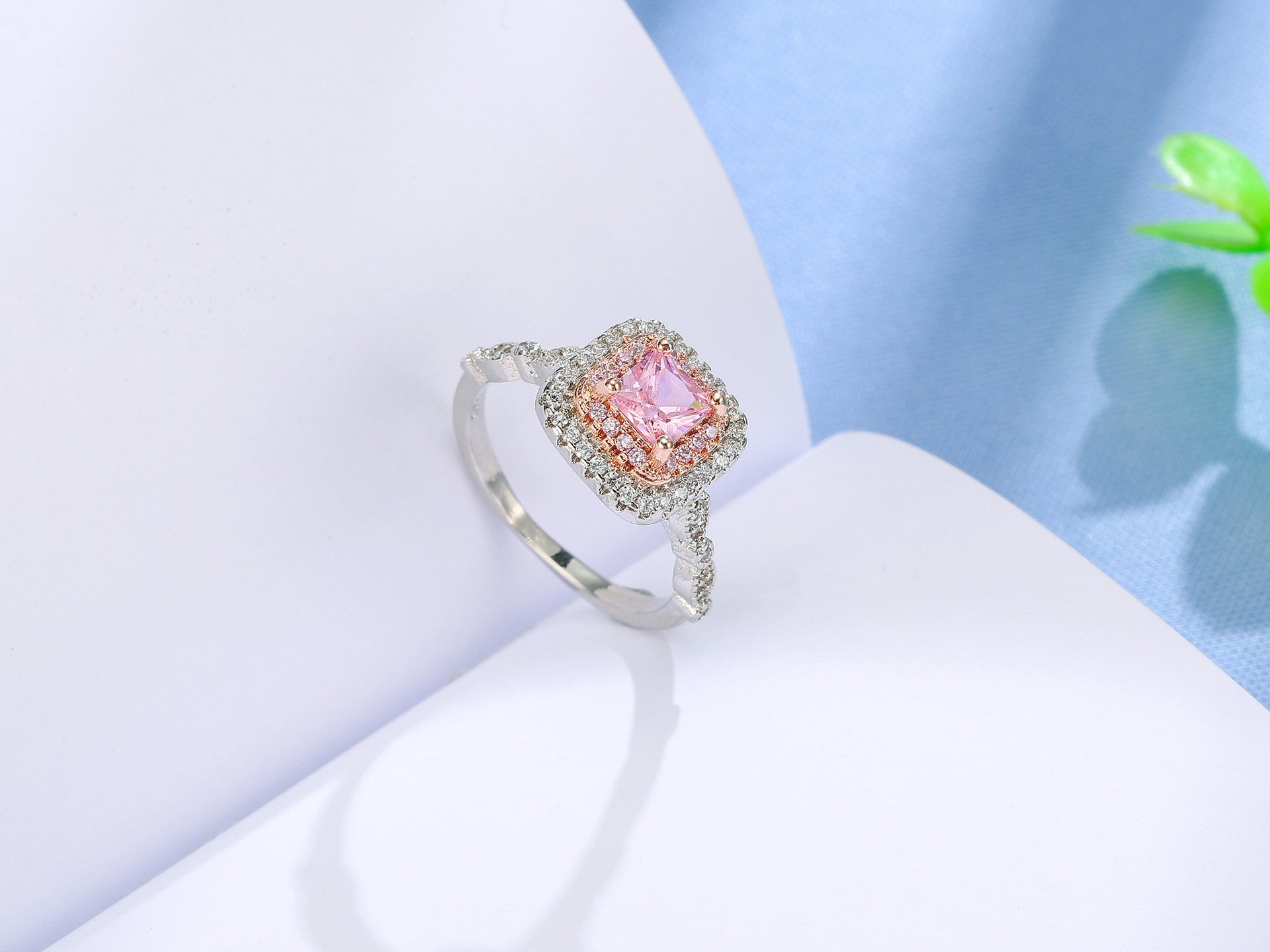 Understated luxury sugar Ring with micro Pink Diamond -R278-PNK