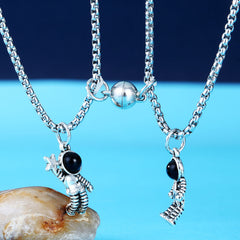 Antique spaceman necklace set for couples HPX005