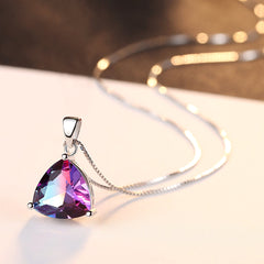 S925 Sterling Silver Rainbow Necklace - SN0105