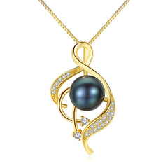 Freshwater Pearl S925 sterling silver gold plated necklace -FN0093