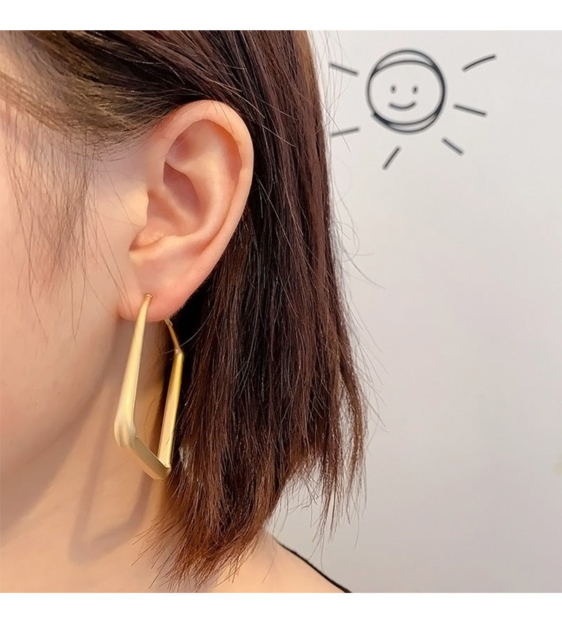 Metallic square earrings -E2351G