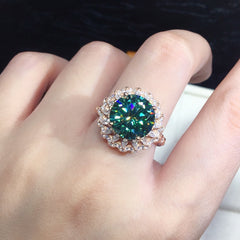 3 carat Grandmother Green High Fire Full Diamond Ring -MSR168