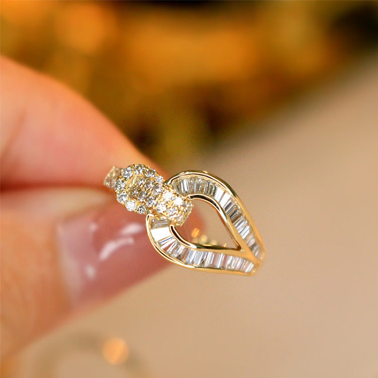 Romantic diamond ring in your heart -R2020