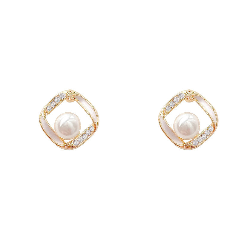 Fashion geometric Pearl Earrings -A125G