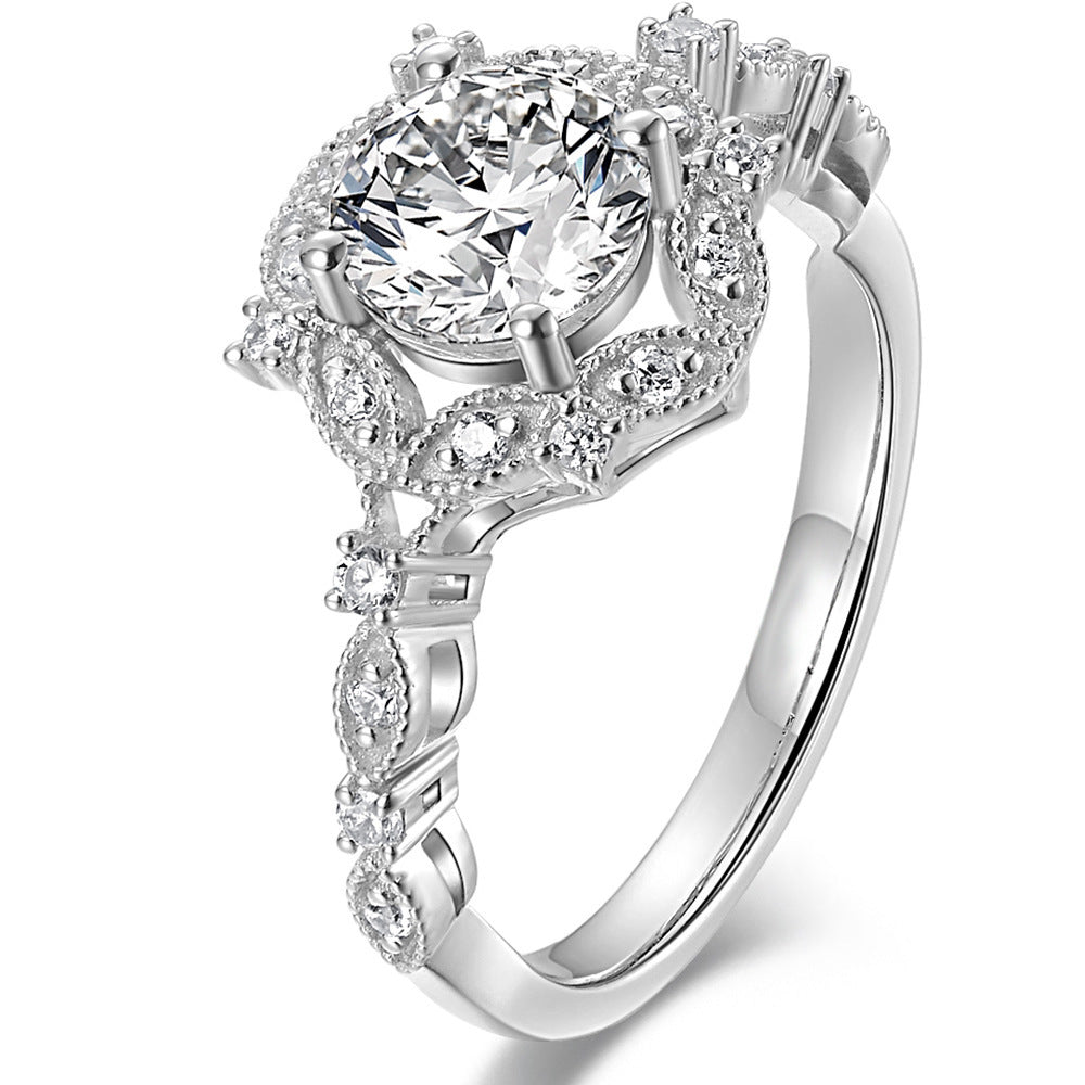 Bright Star 1 carat Diamond Lace Petal Ring -MSR144