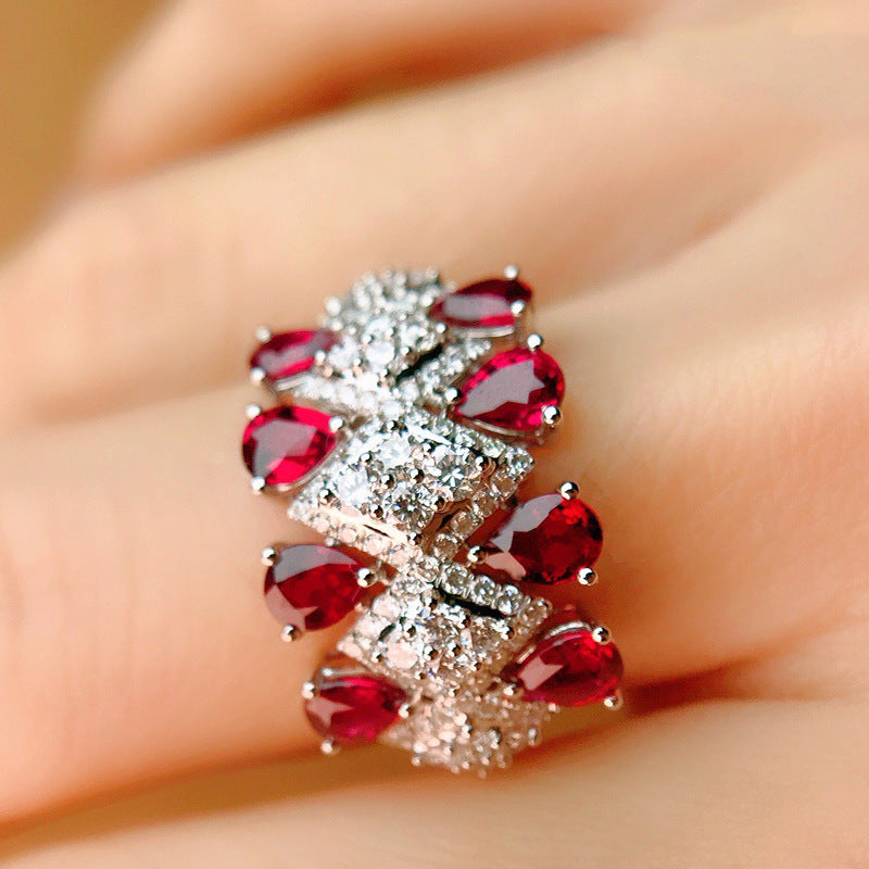 Premium sense niche design pigeon blood Gem Ring -MSR320-RED