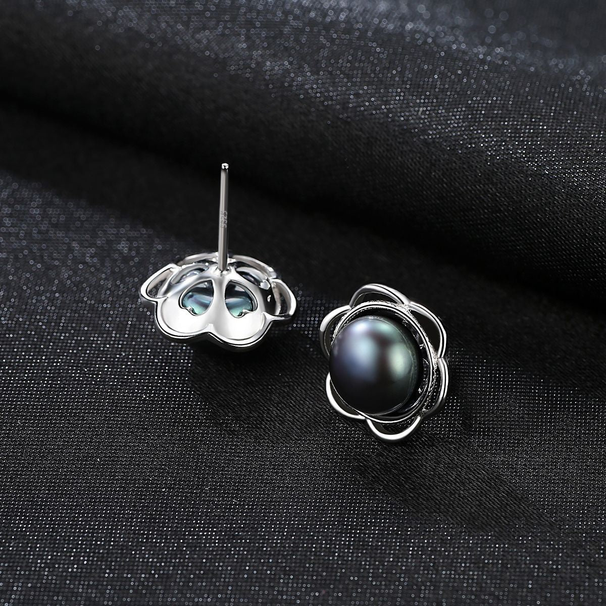 High-end hemp colored freshwater pearl S925 sterling silver earrings-FE0098