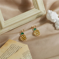 Garden Dream Mini Pineapple Drop Glaze Ear Clip -KD013