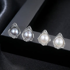 Fresh Water Pearl S925 sterling silver earrings -FE0114