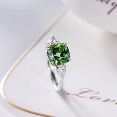 Lucky stone August birthstone imitation green tourmaline colored ring -MSR281