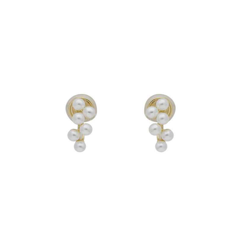 Sweet grape and Pearl Skewer ear clip -KF032